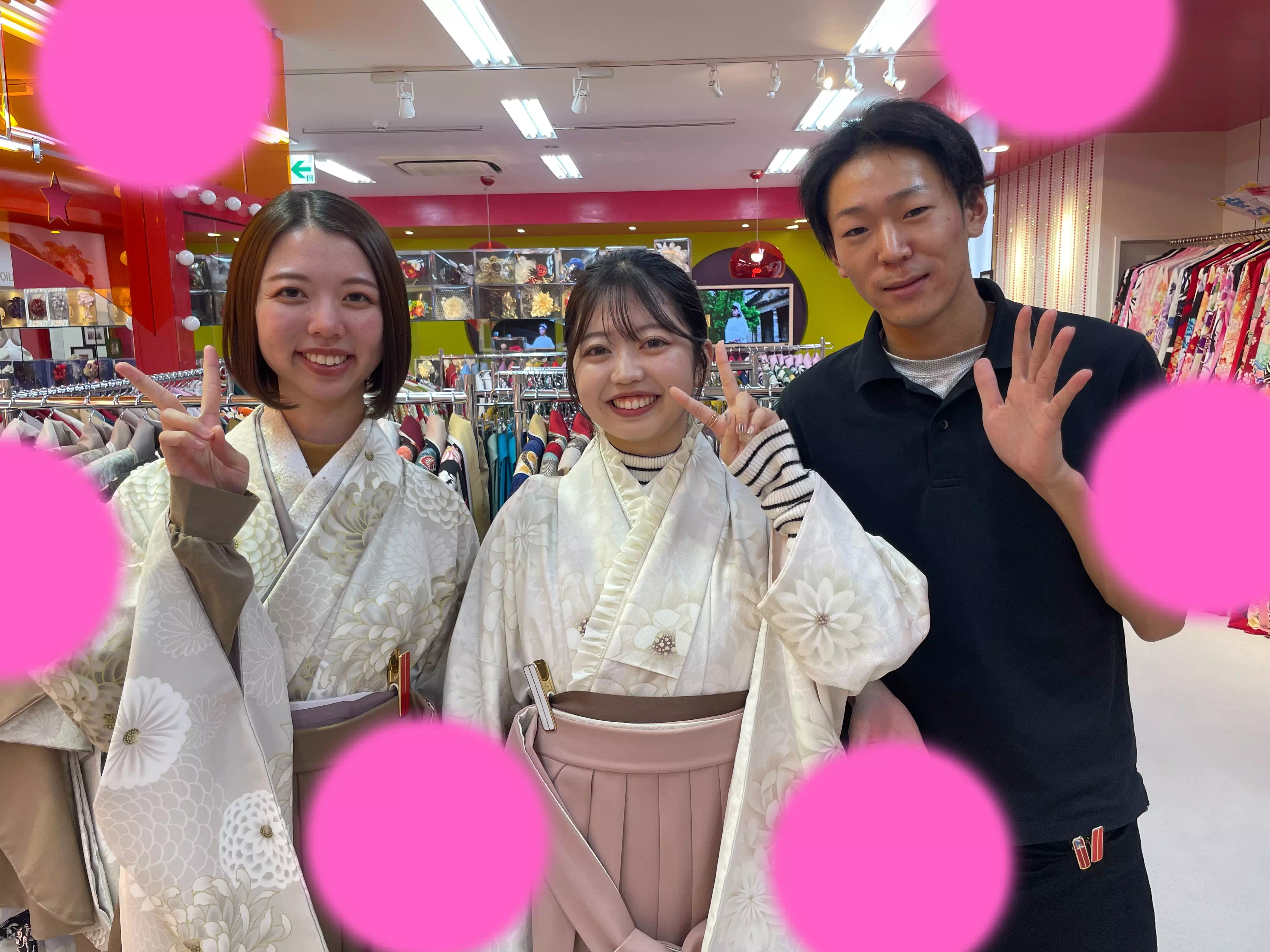 TAKAZEN神戸店　前撮り撮影会　イマドキ　カワイイ　コディネート　振袖　レンタル　袴　