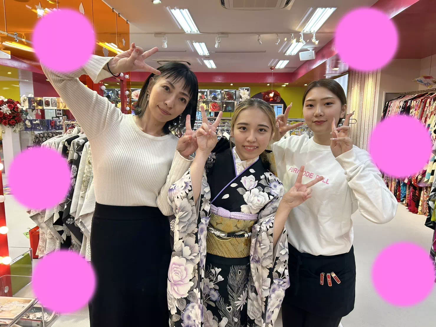 TAKAZEN神戸店　前撮り撮影会　イマドキ　カワイイ　コディネート　振袖　レンタル　袴　