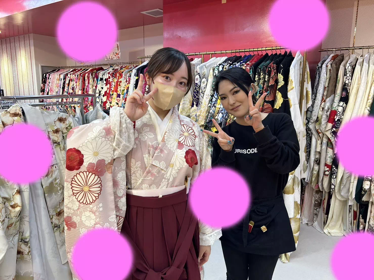 TAKAZEN神戸店袴　前撮り撮影会　イマドキ　カワイイ　コディネート　振袖　レンタル　袴　