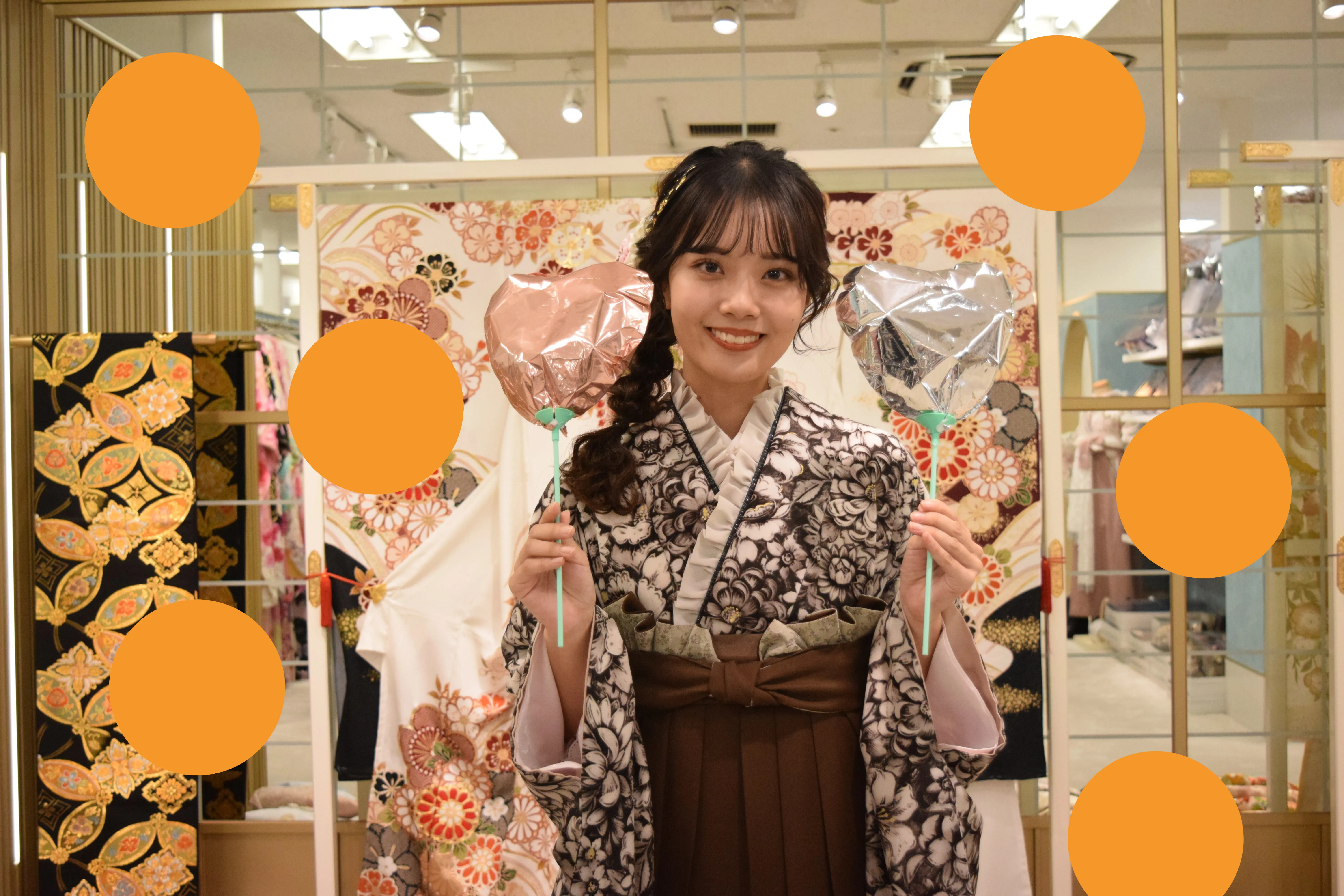 前撮り　袴　可愛い　くすみ系　大阪