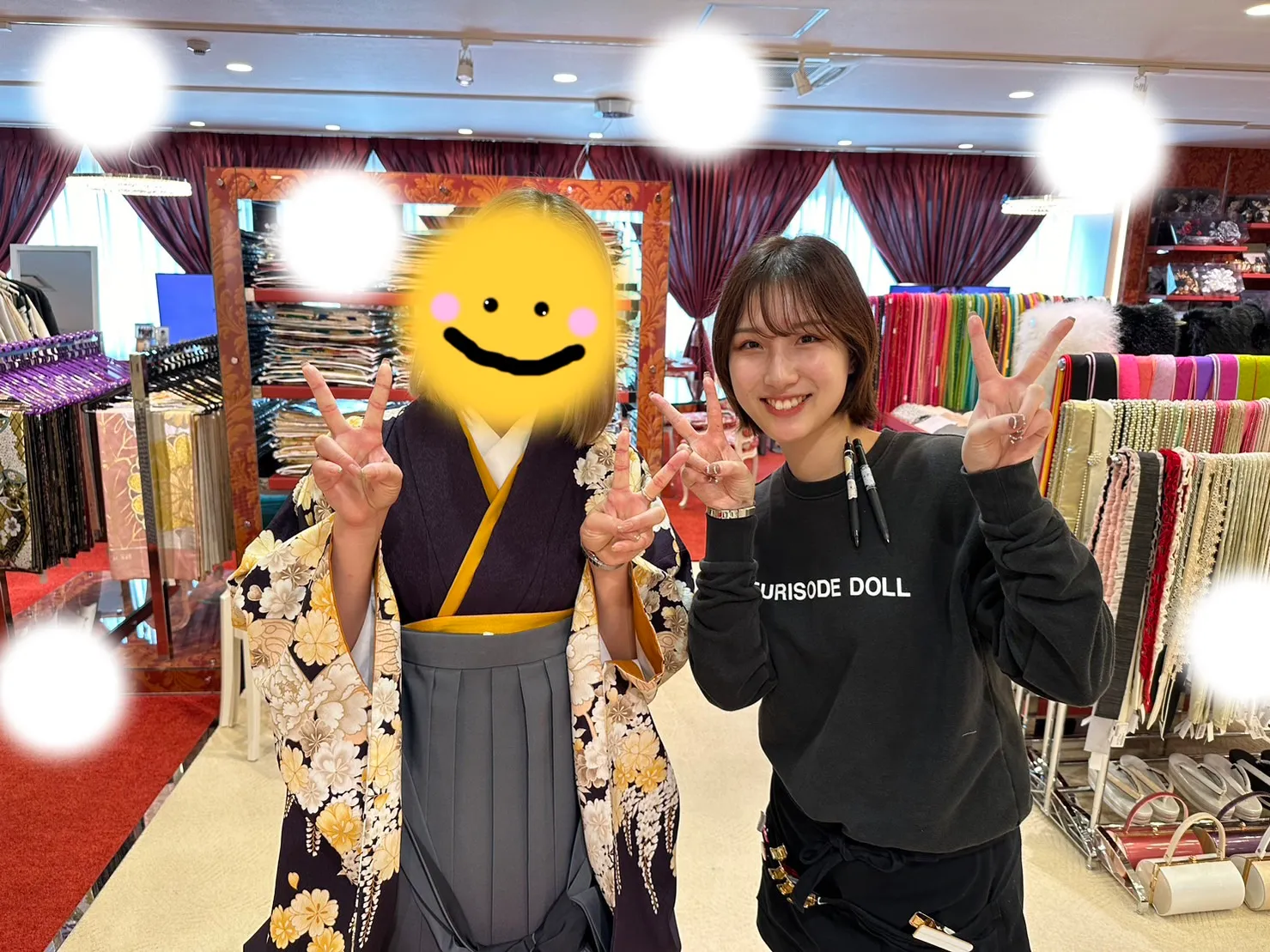 袴　振袖　レンタル　大阪　梅田　安い　かわいい　イマドキ　くすみカラー　レース　オシャレ　派手　被らない　個性的　シンプル　前撮り　ペット可