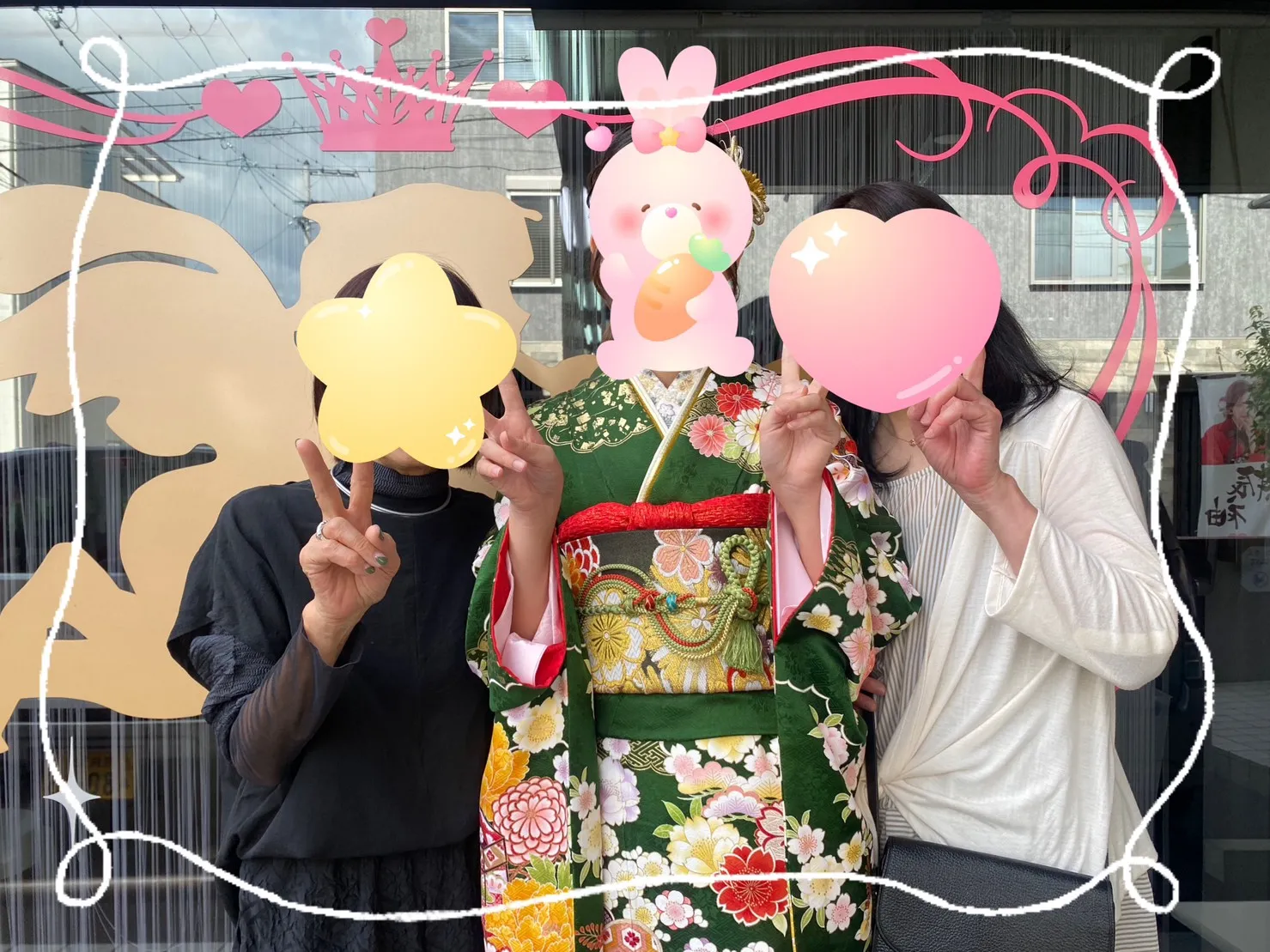 振袖　レンタル　奈良　前撮り撮影会　かわいい　緑　古典
