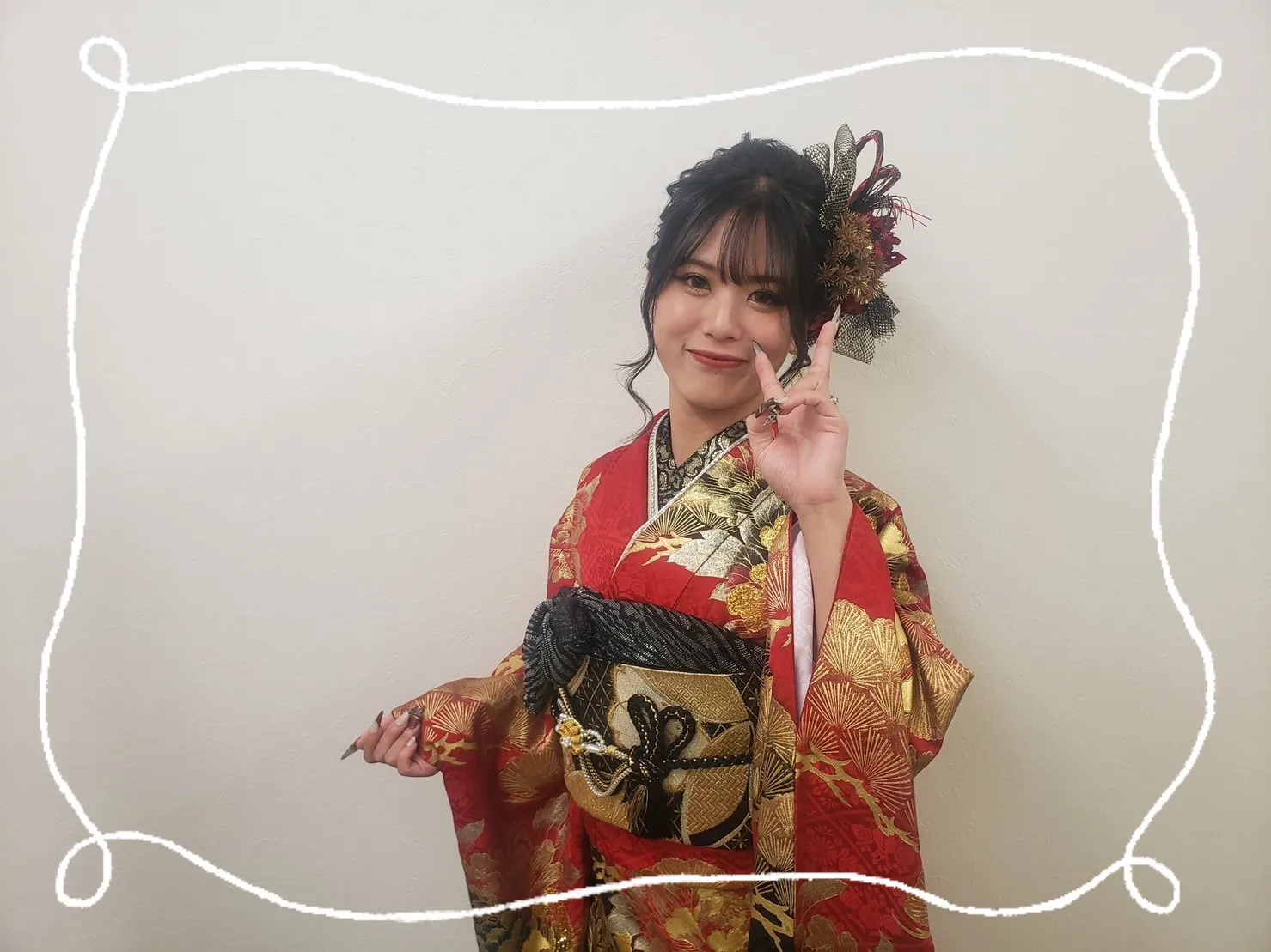 振袖　レンタル　奈良　前撮り撮影会　かわいい　赤　古典