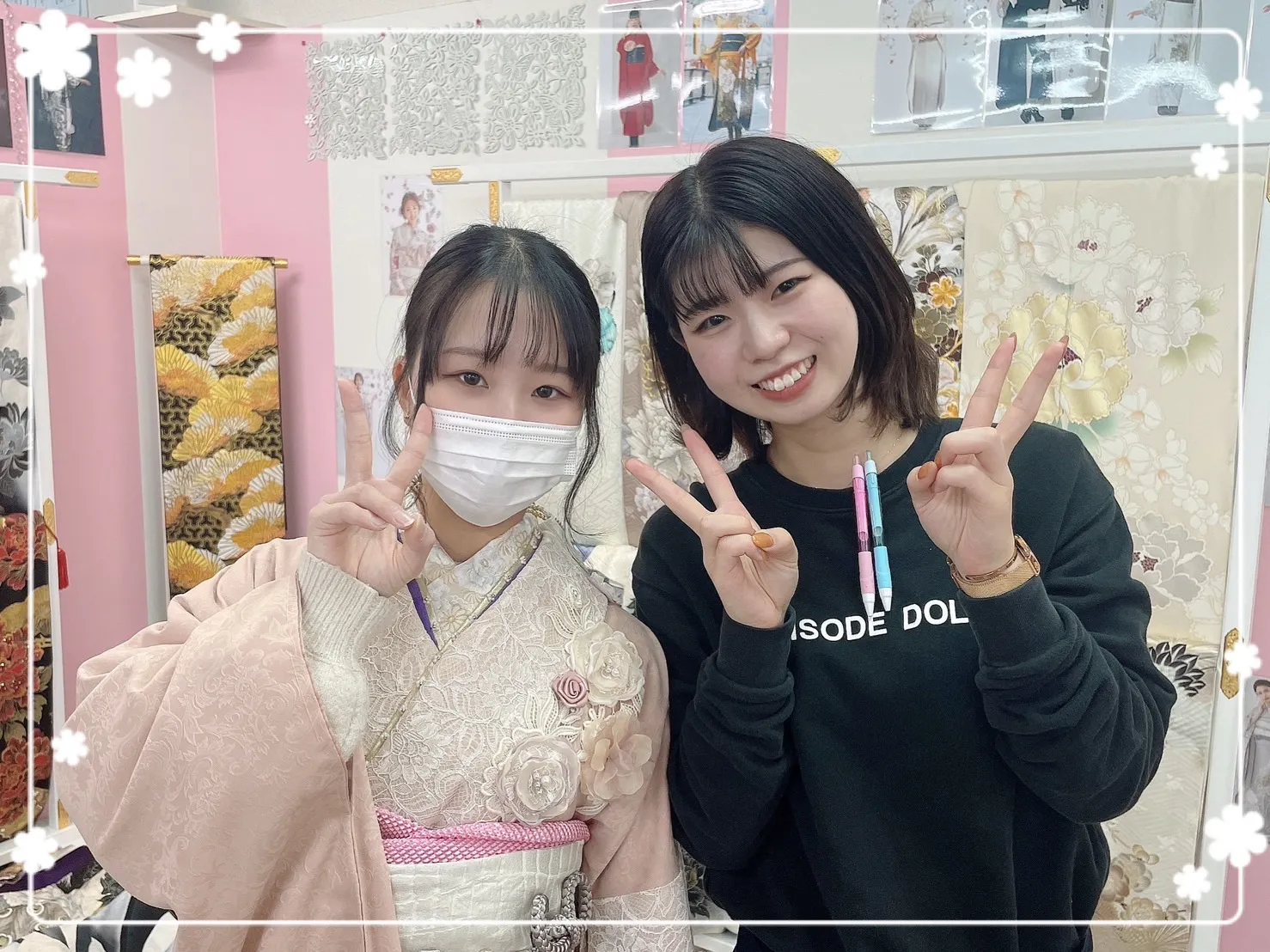振袖　レンタル　奈良　前撮り撮影会　かわいい　おしゃれ　立体花　新作　女の子らしい　ピンク