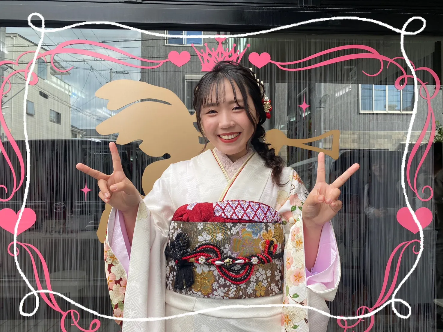 振袖　レンタル　奈良　前撮り撮影会　かわいい　白　古典