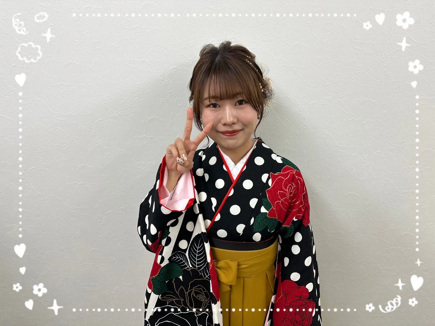 袴　前撮り撮影会　可愛い　オシャレ　レトロ古典　ブラック