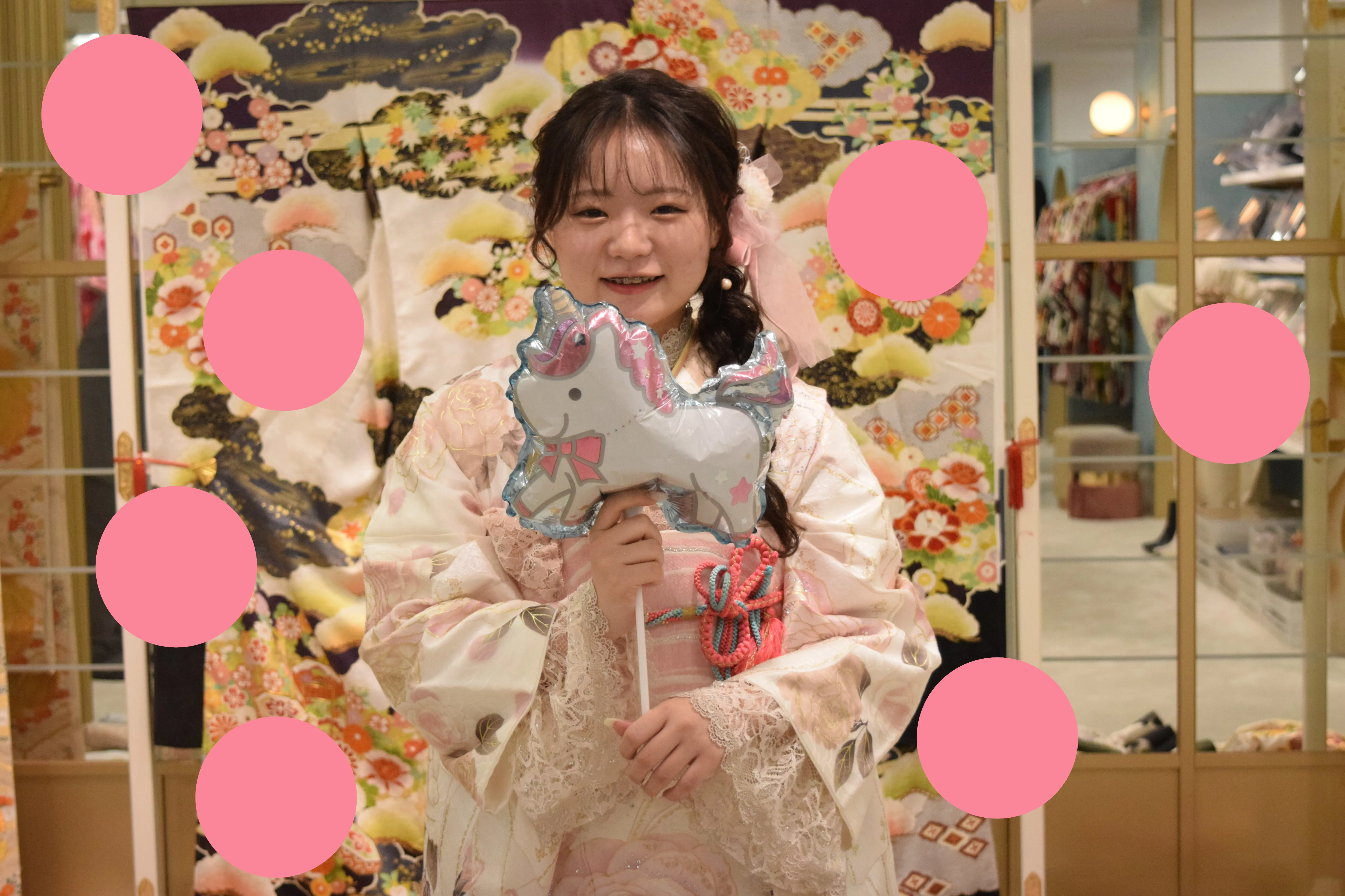 前撮り　振袖　撮影会　ピンク　かわいい