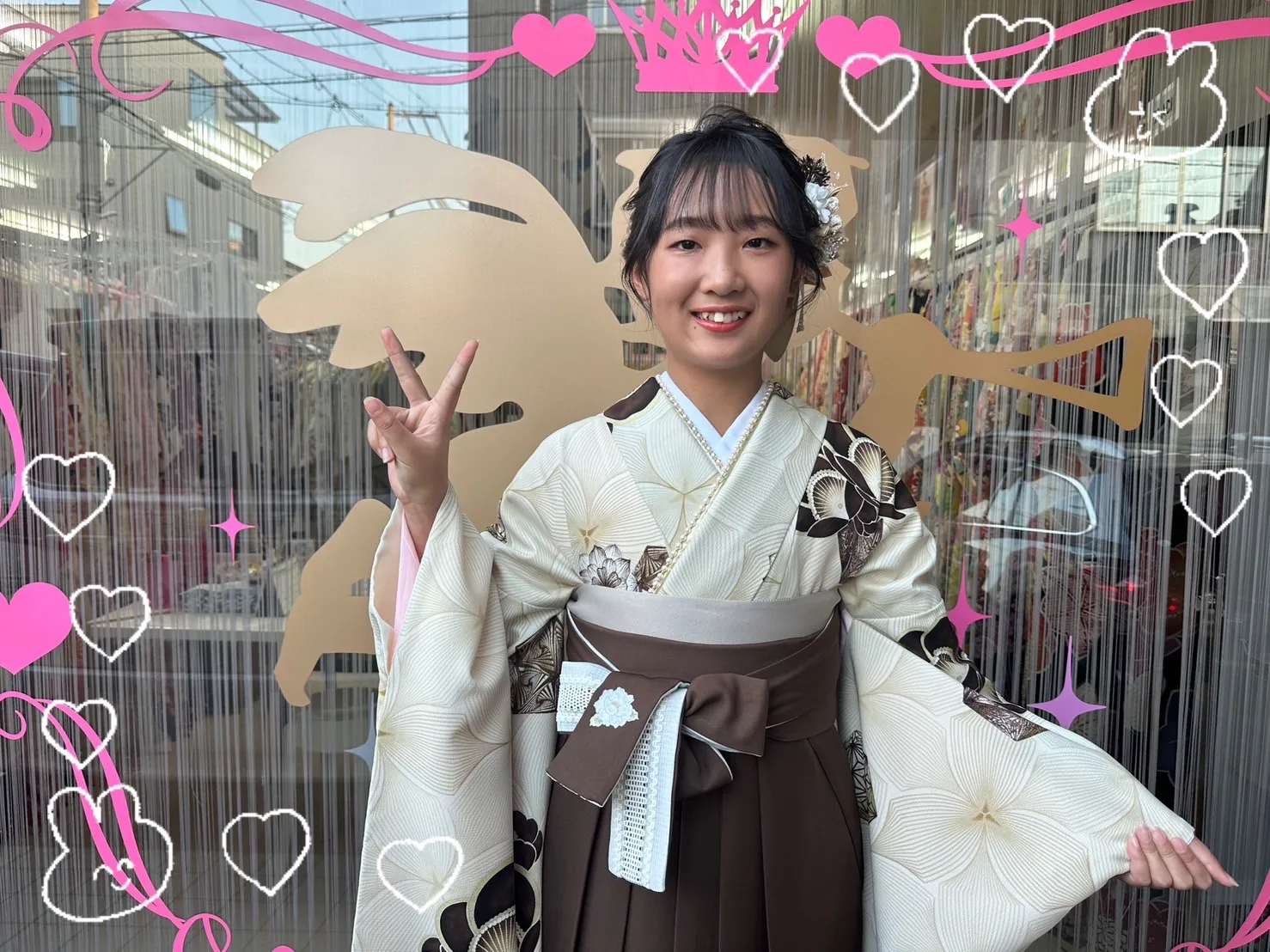 袴　前撮り撮影会　可愛い　おしゃれ　かわいい　シンプル　ブラウン