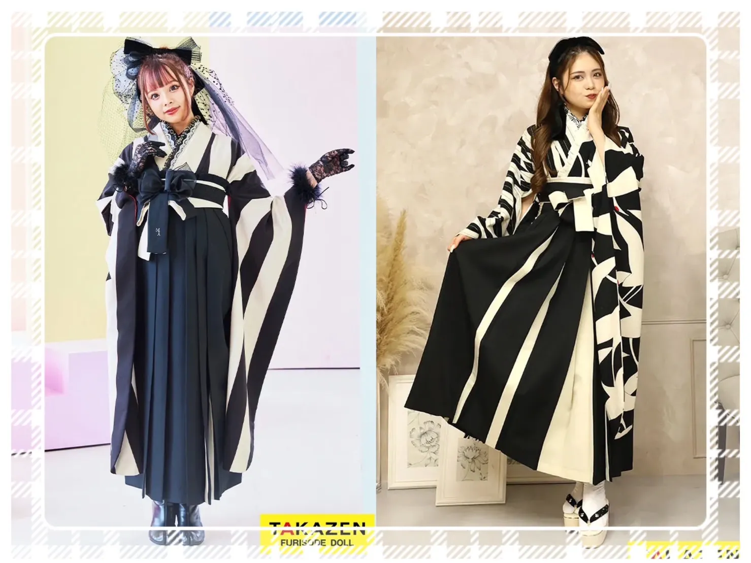 【TAKAZEN橿原店】11日♡2024年卒業のお嬢様もまだ間に合う！モノトーン系卒業式袴のご紹介♡