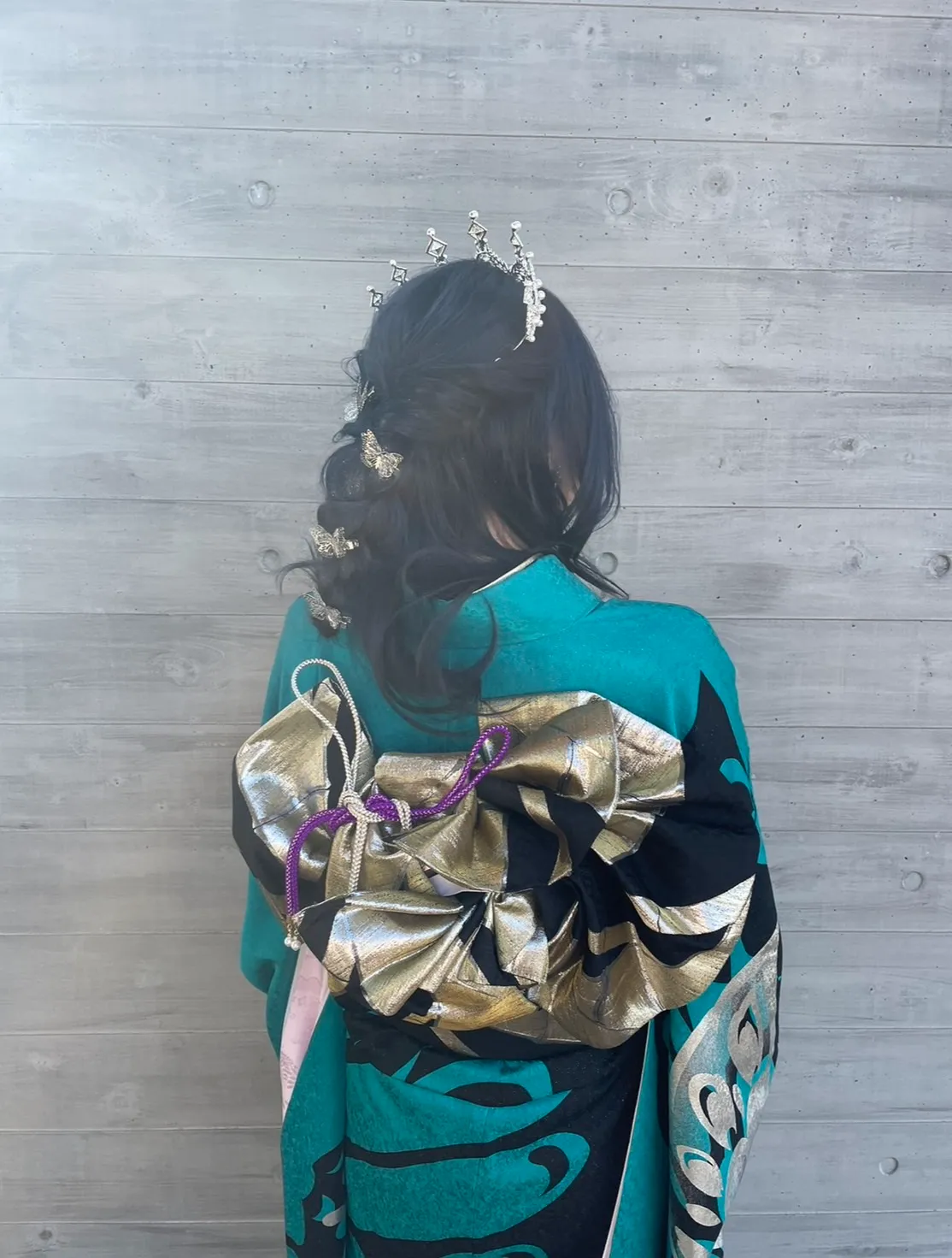 振袖　レンタル　奈良　モード　かっこいい　ブルー　グリーン
