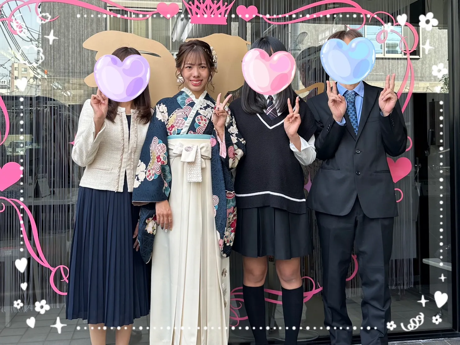 袴　前撮り撮影会　かわいい　青　白　上品