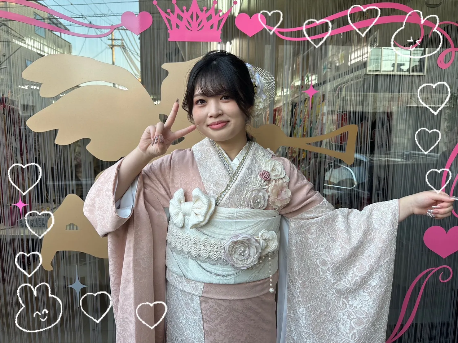 成人式　振袖レンタル　前撮り撮影会　可愛い　オシャレ　奈良　ガーリー　レース　プリンセス