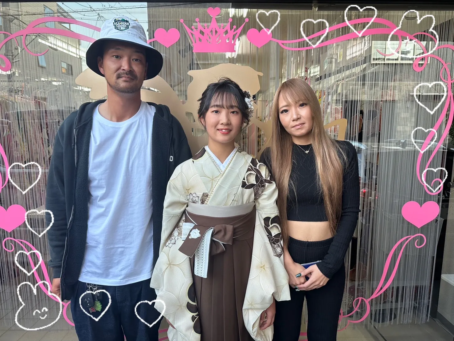 袴　前撮り撮影会　可愛い　おしゃれ　かわいい　シンプル　古典柄　ブラウン