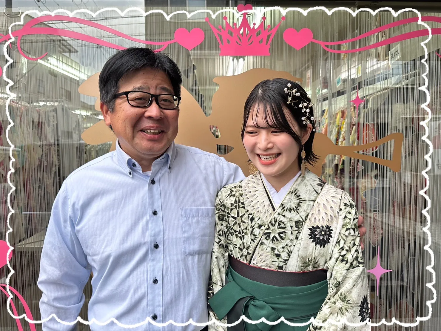 袴　前撮り撮影会　レンタル　シック　おしゃれ　緑