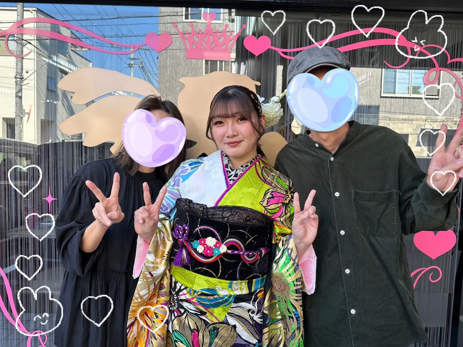 成人式　振袖　前撮り撮影会　個性派　モード　緑