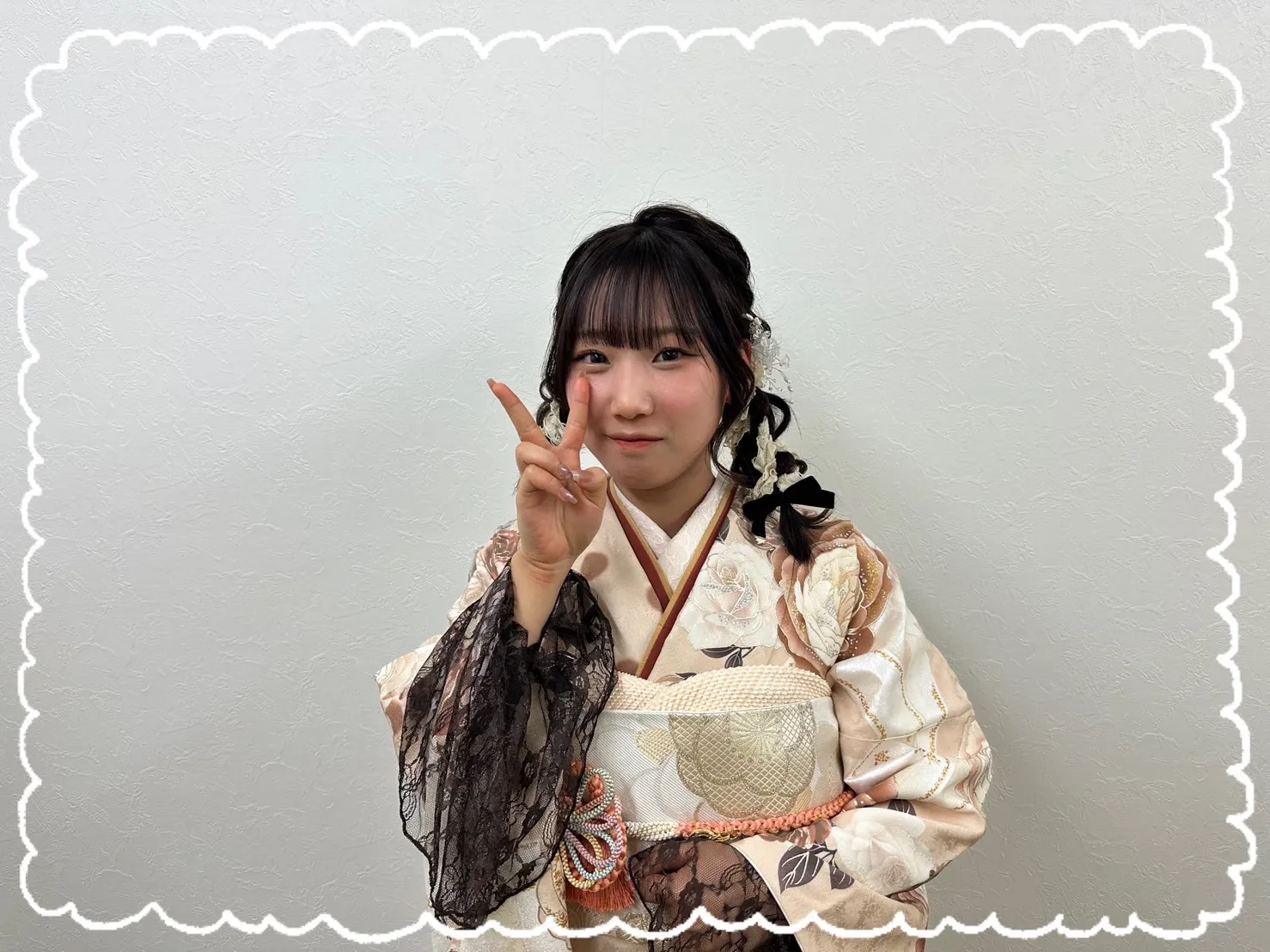 振袖　レンタル　前撮り撮影会　ヘップバーン　かわいい　おしゃれ　ブラウン　レース