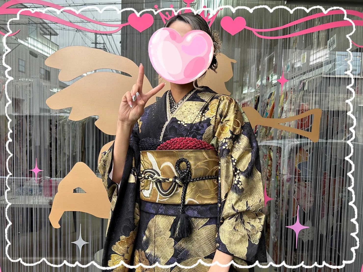 振袖　レンタル　前撮り撮影会　豪華　金　黒