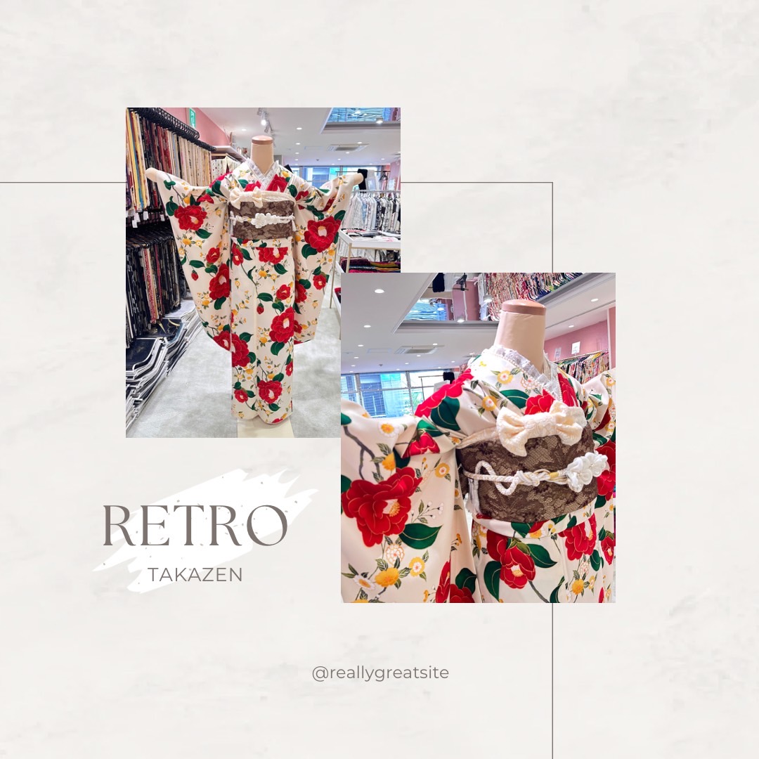 【TAKAZEN姫路店】♡2日　姫路市の成人式振袖にぴったり！椿柄のイマドキ可愛いレトロ振袖のご紹介！♡