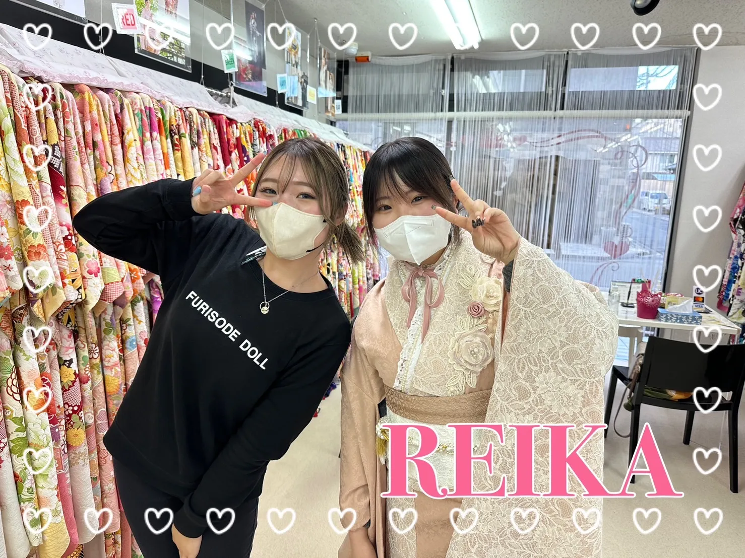振袖　レンタル　奈良　かわいい　ヘップバーン　レース　オリジナル　ピンク　白