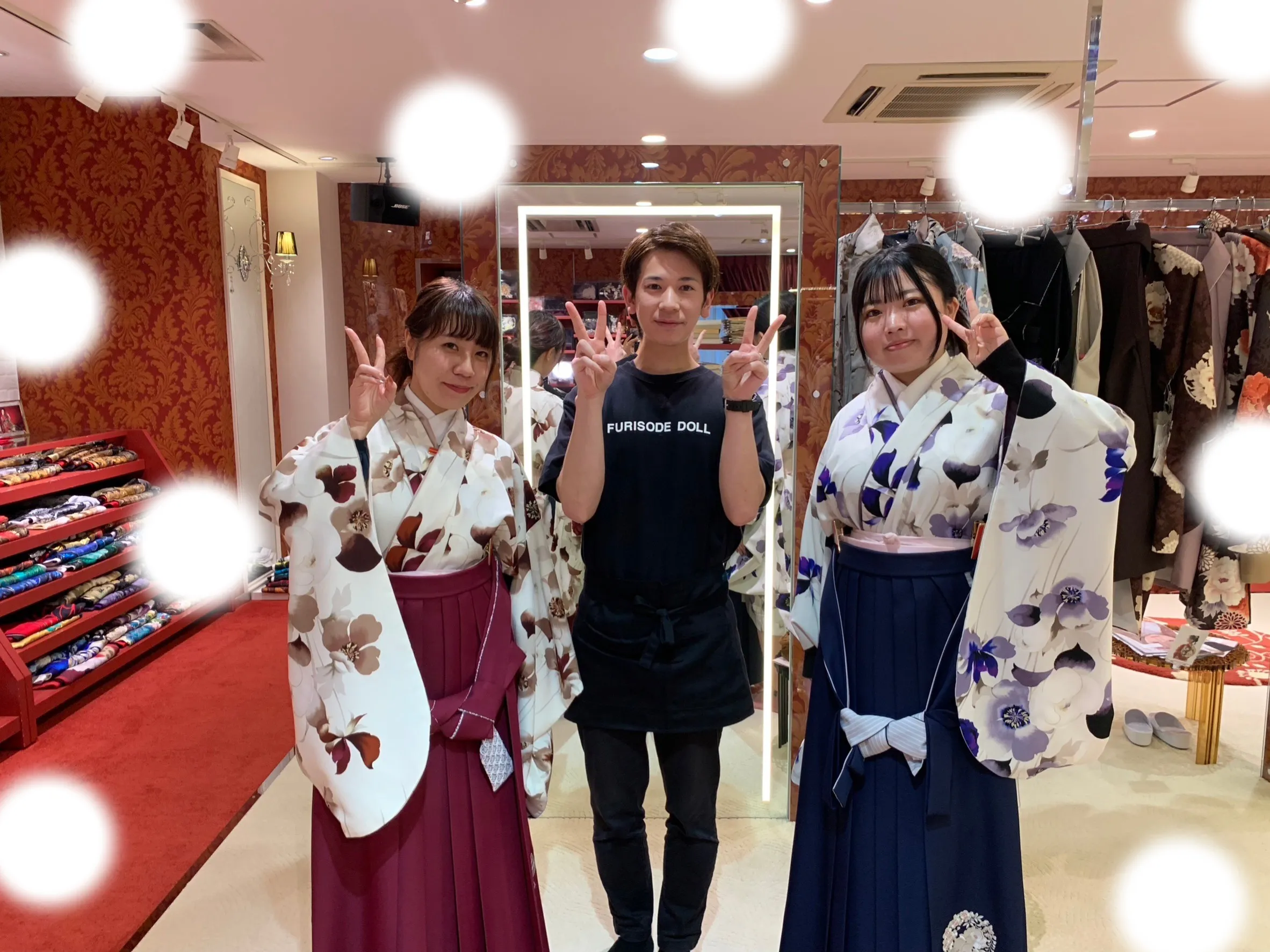 【TAKAZEN大阪梅田本店】♡6日　お友達同士でくすみカラーのイロチのかわいい袴姫ちゃん♡