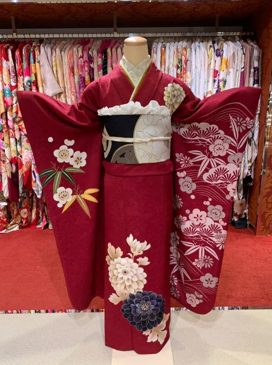 成人式　卒業式　TAKAZEN 　赤　シンプル