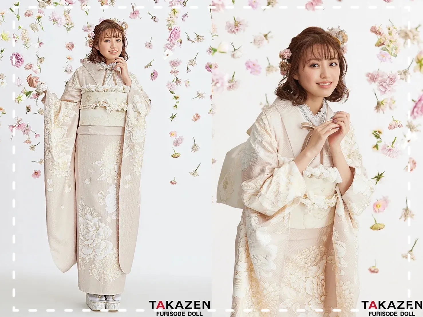 振袖　レンタル　奈良　前撮り撮影会　かわいい　ピンク　くすみカラー　くすみガーリー