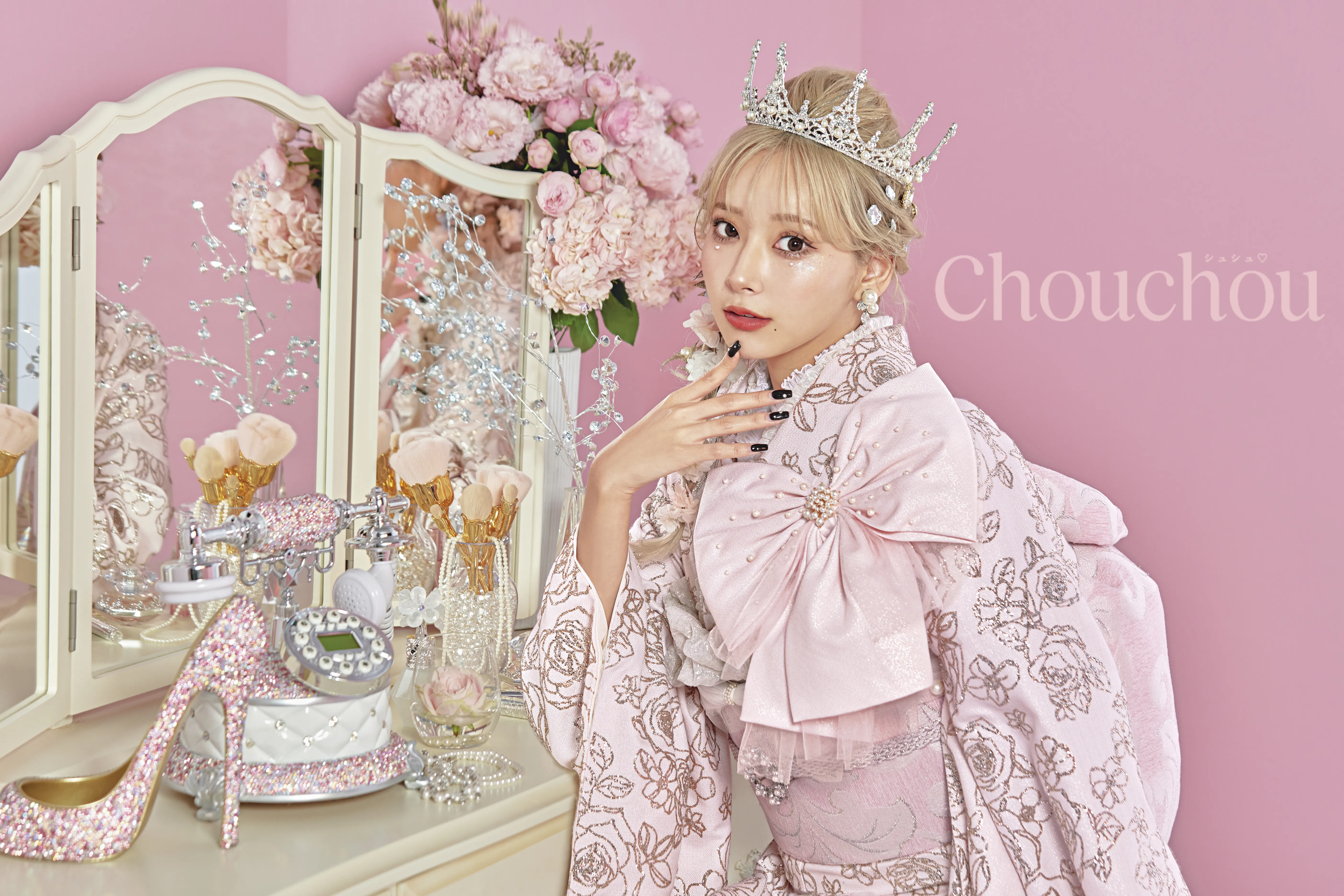 完全オリジナルの派手でかわいいリボン付きキラキラ振袖✨✨最新作ヘップバーン～ChouChou(シュシュ)～