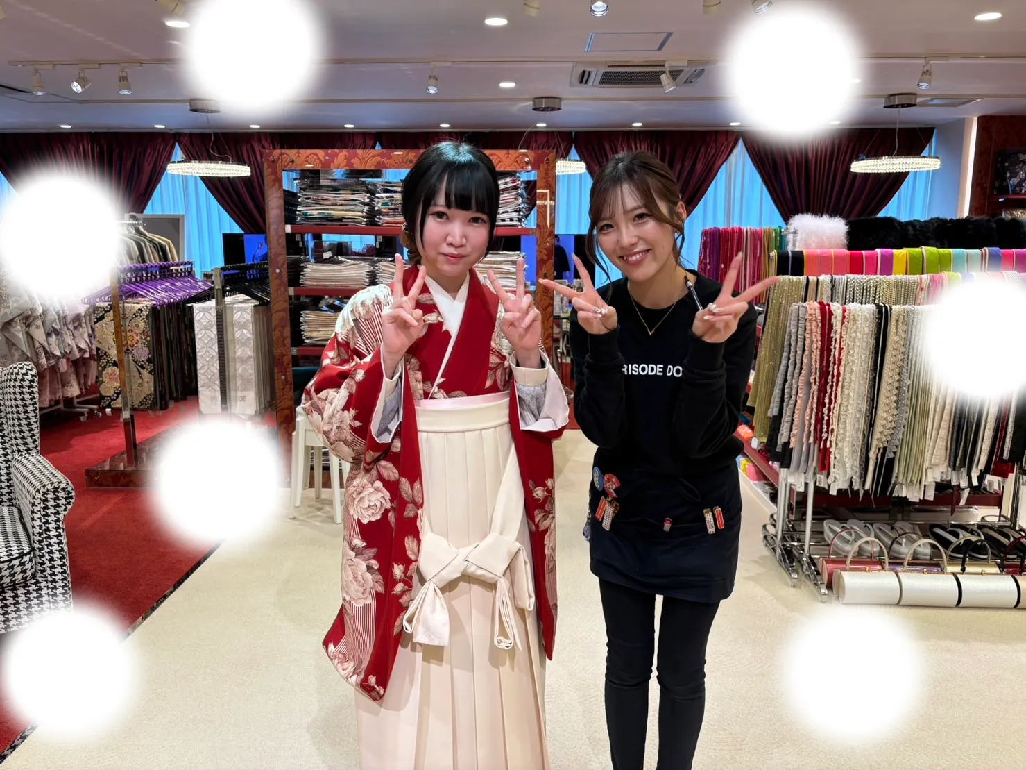 袴　レンタル　前撮り　くすみカラー　レース　かわいい　おしゃれ　大阪　梅田　古典　赤