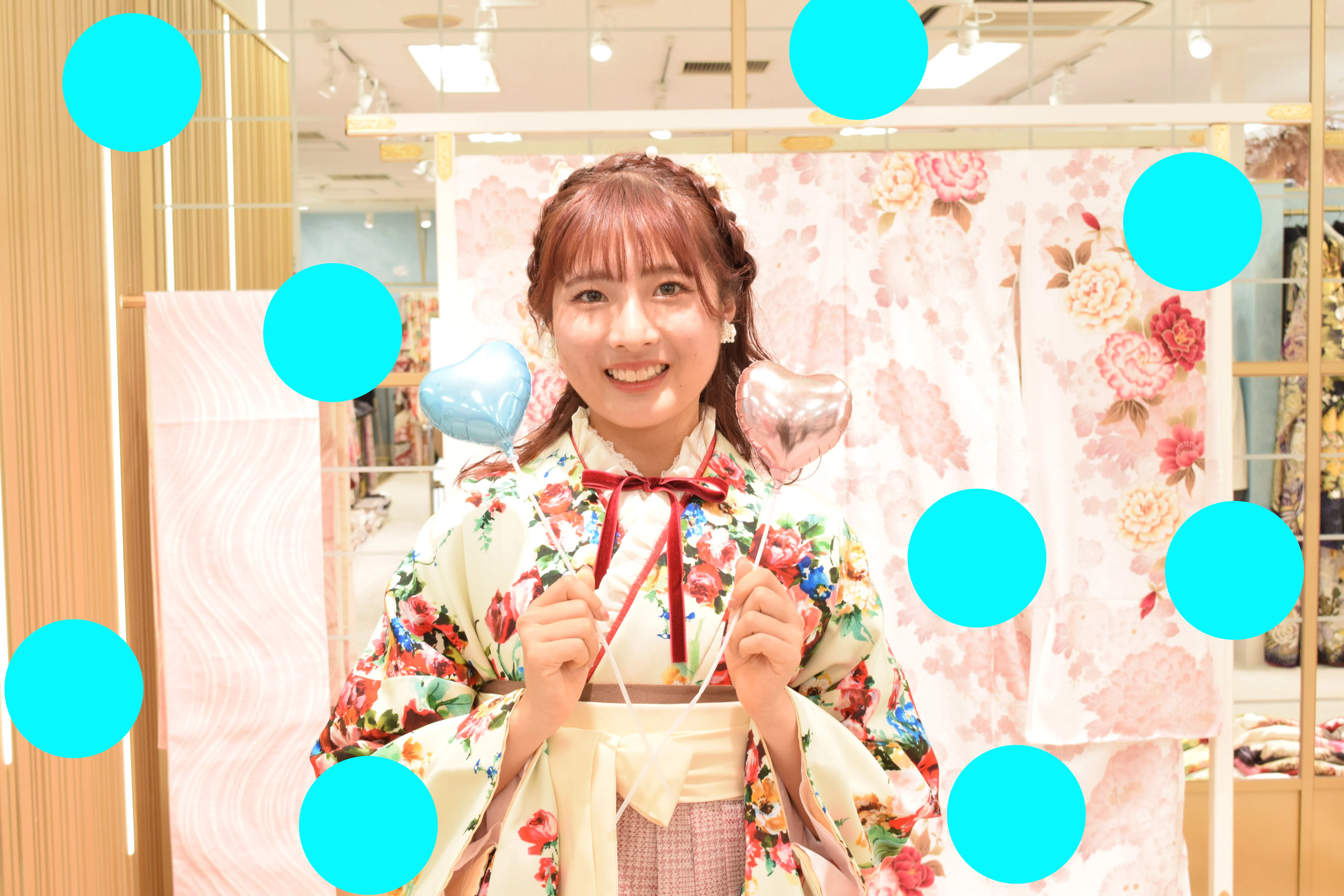 卒業袴　前撮り　袴レンタル　なんば　心斎橋　かわいい　ピンク