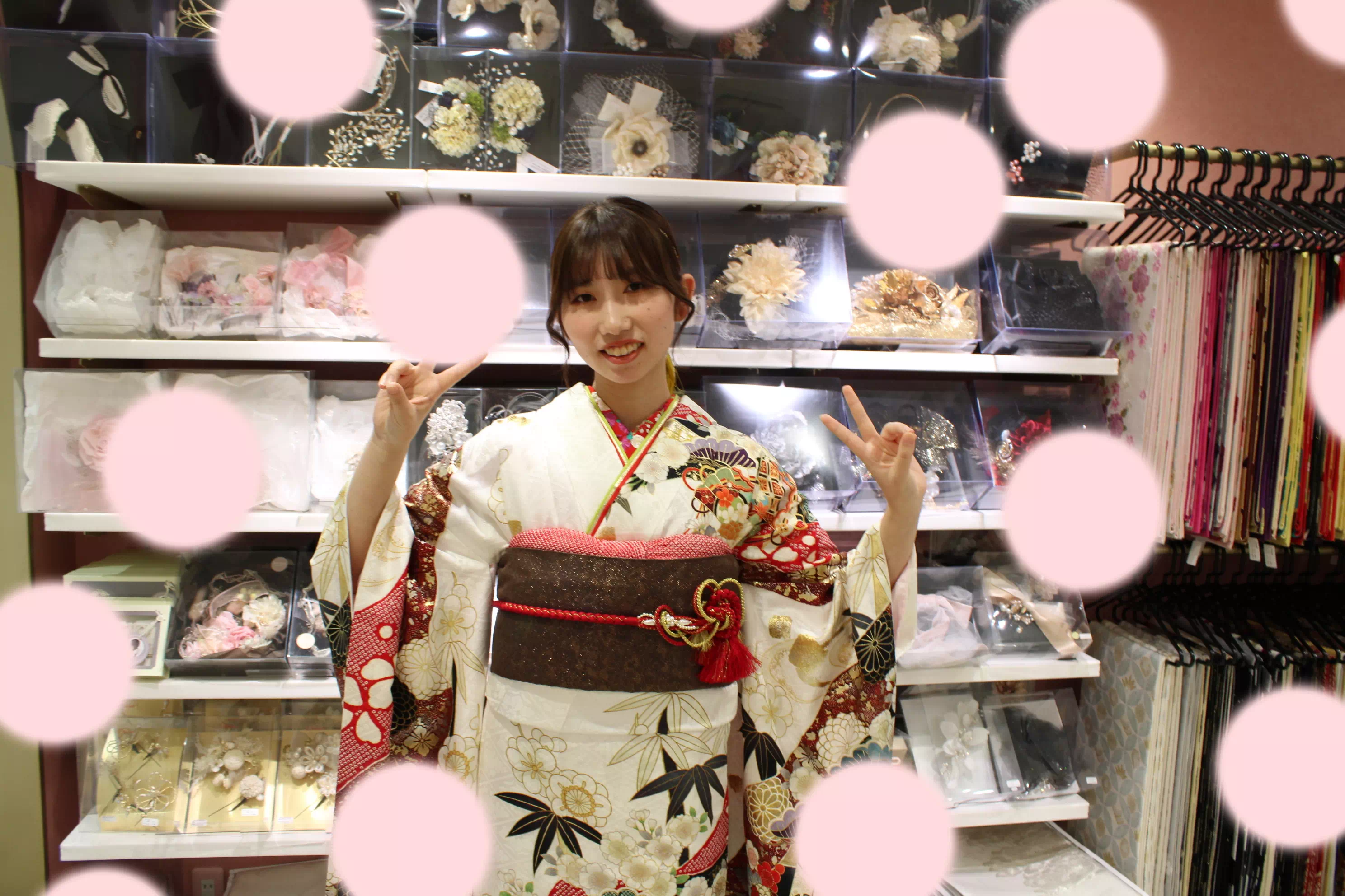 TAKAZEN姫路店　姫路市　成人式　卒業式　袴　振袖　イマドキ振袖　コーディネート　レース　フリル　