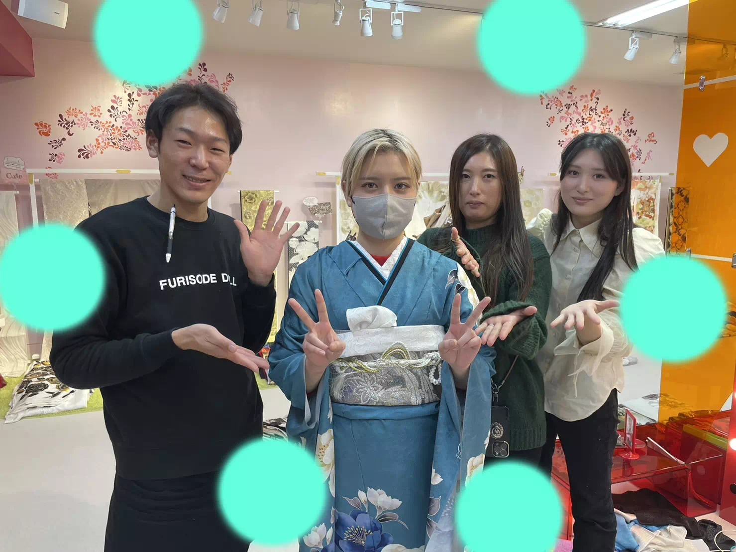 TAKAZEN神戸店　前撮り撮影会　イマドキ　カワイイ　コディネート　振袖　レンタル　袴　
