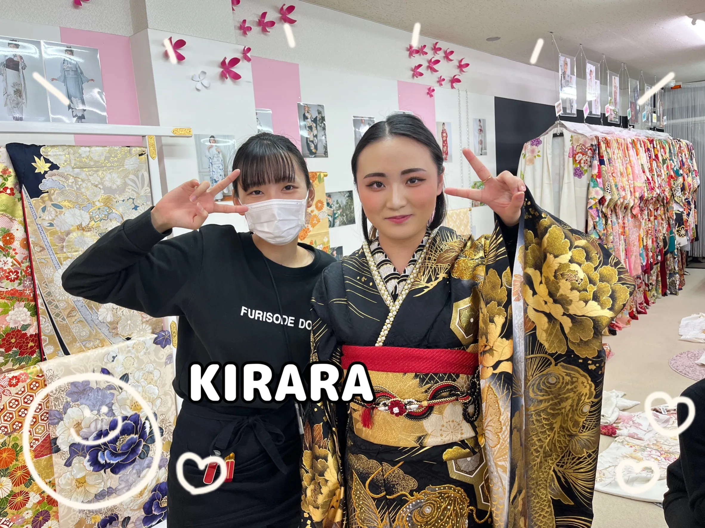 振袖　レンタル　奈良　かっこいい　金　黒　鯉　モード