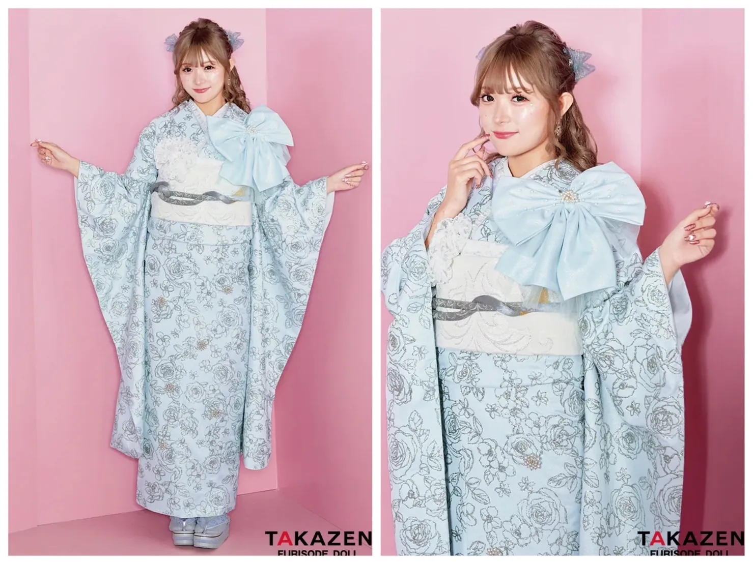 振袖　レンタル　奈良　前撮り撮影会　かわいい　最新作ヘップバーン　おしゃれ　キラキラ　ブルー
