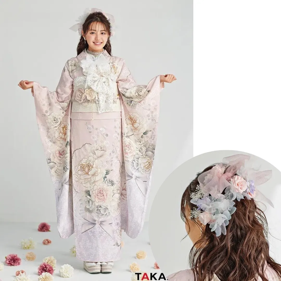 takazen takzen橿原　タカゼン　振袖　振袖レンタル　新作　コスメ　ヘップバーン　ガーリー　フレンチガーリー　髪飾り　ヘアアレンジ　かわいい　