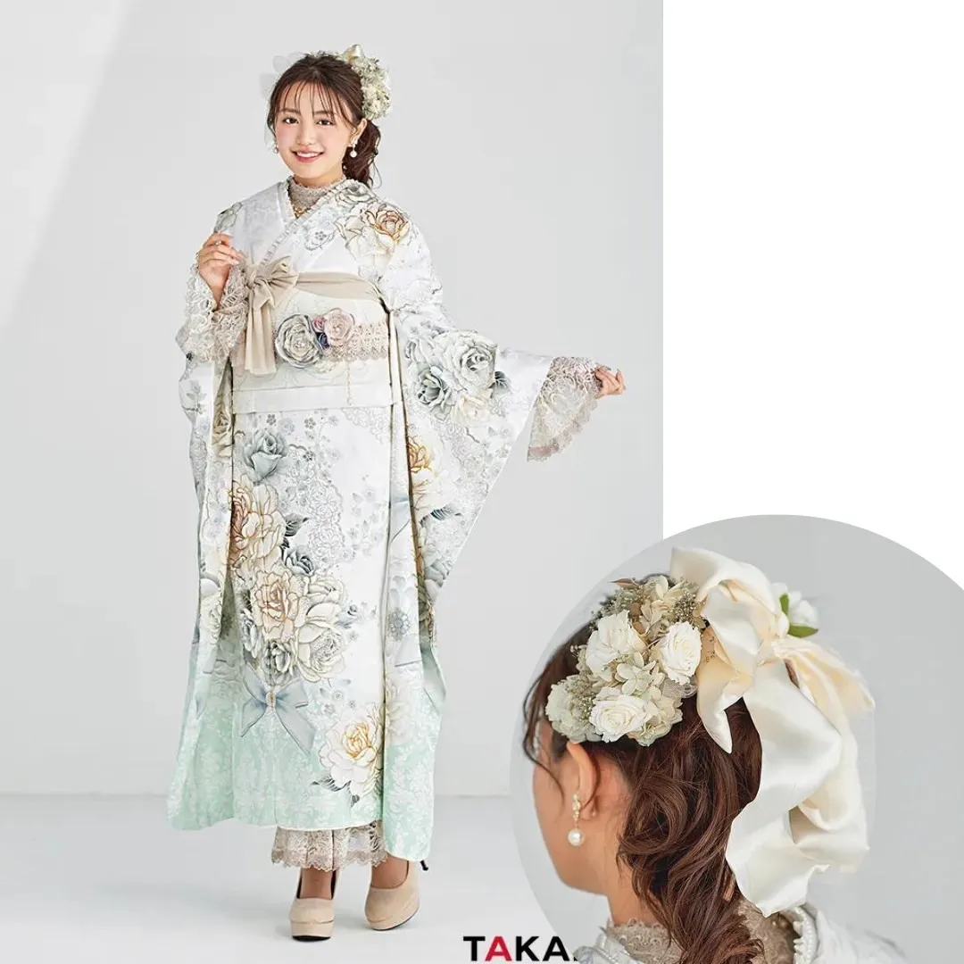takazen takzen橿原　タカゼン　振袖　振袖レンタル　新作　コスメ　ヘップバーン　ガーリー　フレンチガーリー　髪飾り　ヘアアレンジ　かわいい　