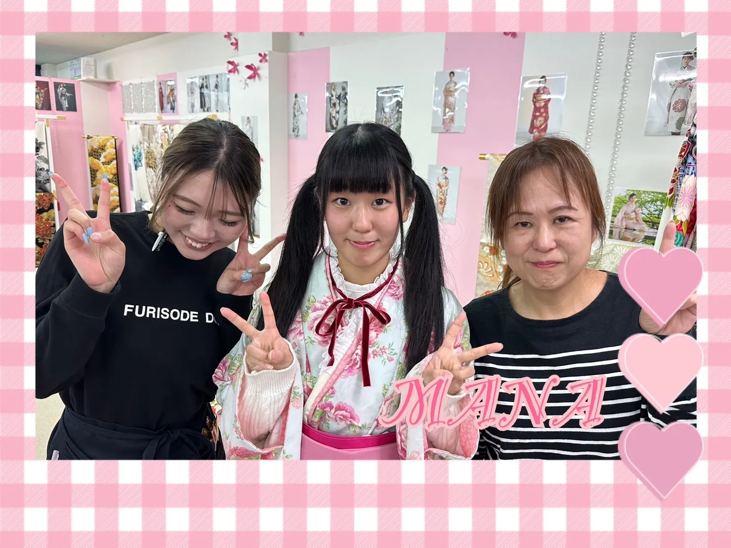 袴　レンタル　可愛い　おしゃれ ゆめかわいい　ピンク　花柄
