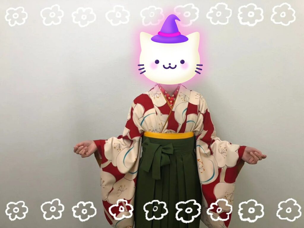 袴　前撮り撮影会　可愛い　おしゃれ　赤　レトロ