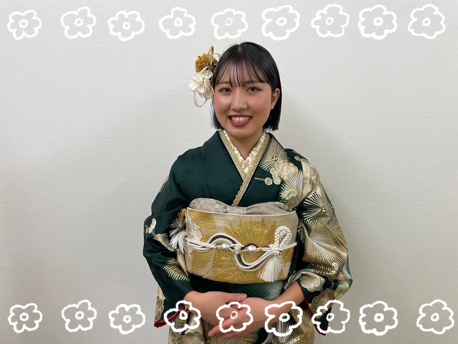 振袖　レンタル　奈良　前撮り撮影会　かわいい　緑