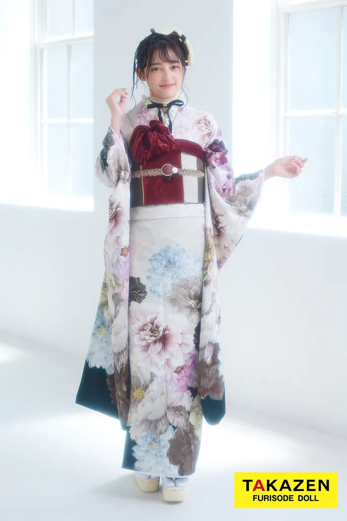中村理砂　ブランド振袖　 成人式　レンタル　振袖　可愛い　今どき　淡い色　くすみ　振袖レンタル