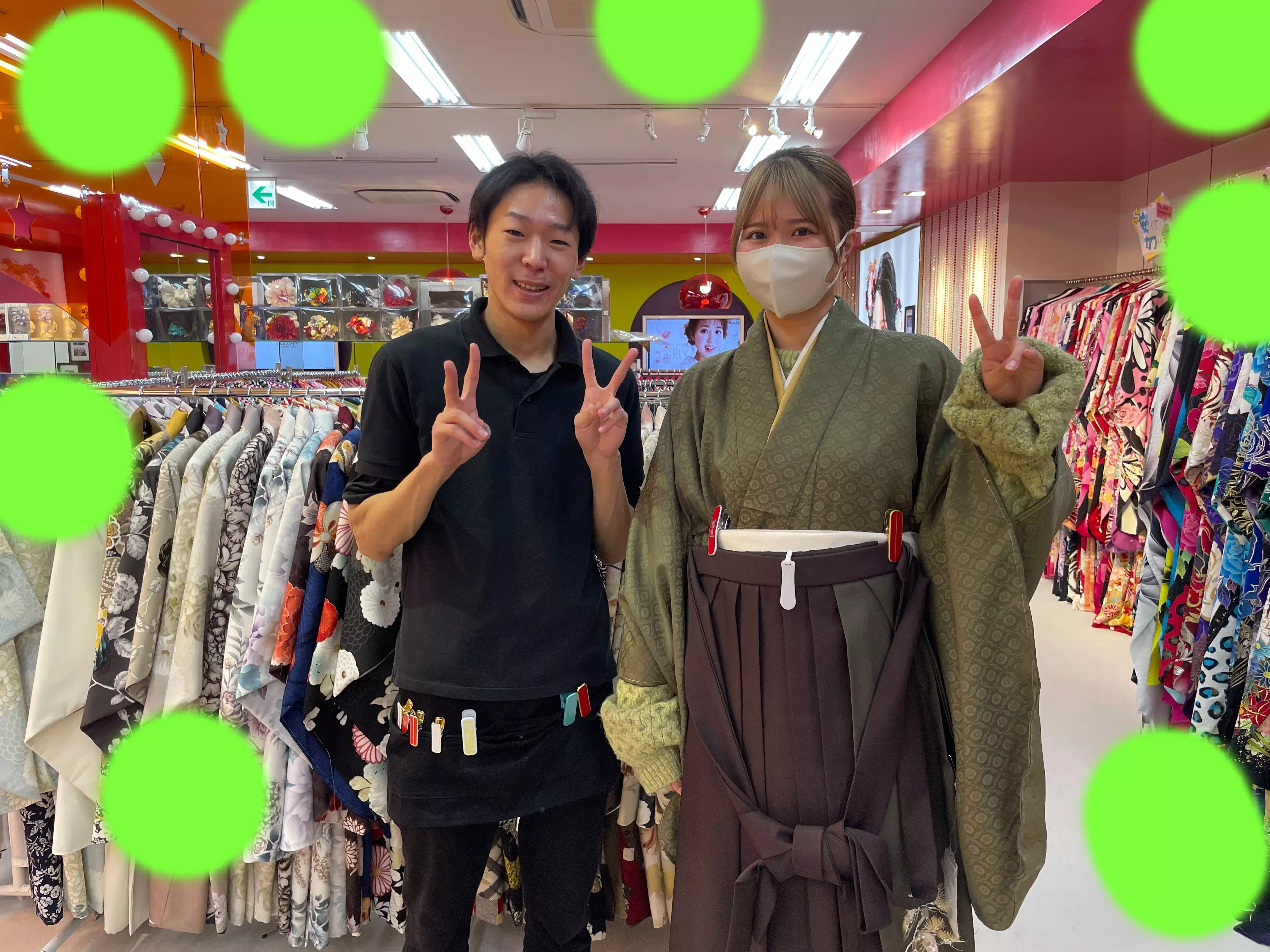 TAKAZEN神戸店　シンプル無地　かっこいい　ヴィンテージスタイル　袴　卒業式　間に合う