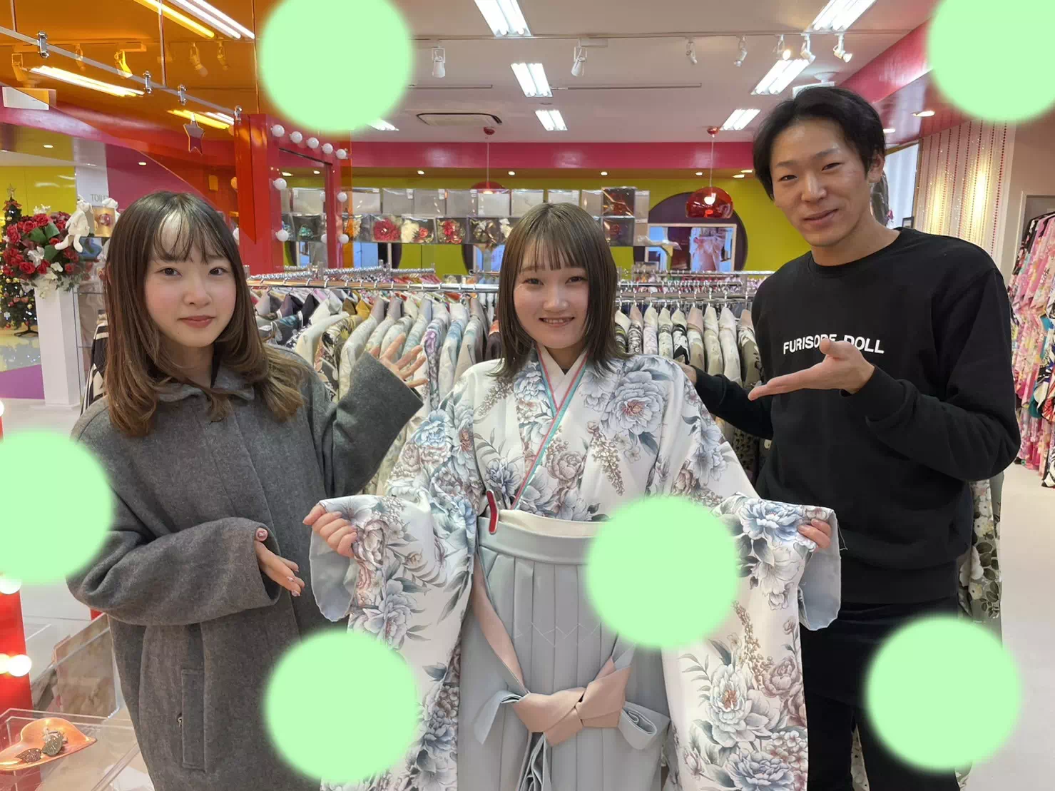 TAKAZEN神戸店　前撮り撮影会　イマドキ　カワイイ　コディネート　振袖　レンタル　袴　