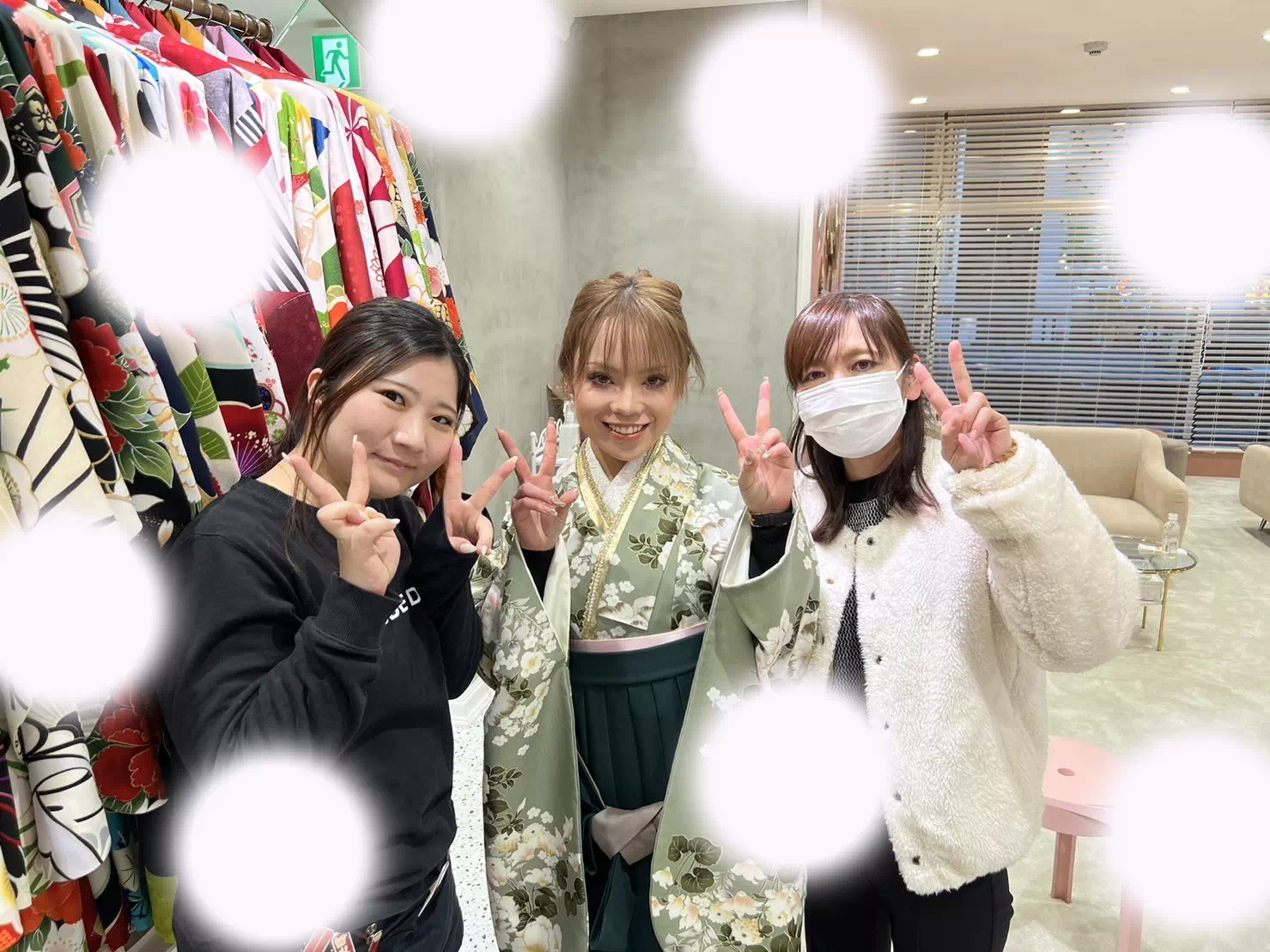 【TAKAZEN姫路店】♡30日　とってもイマドキで可愛い緑のくすみカラーの袴姫ちゃん♡