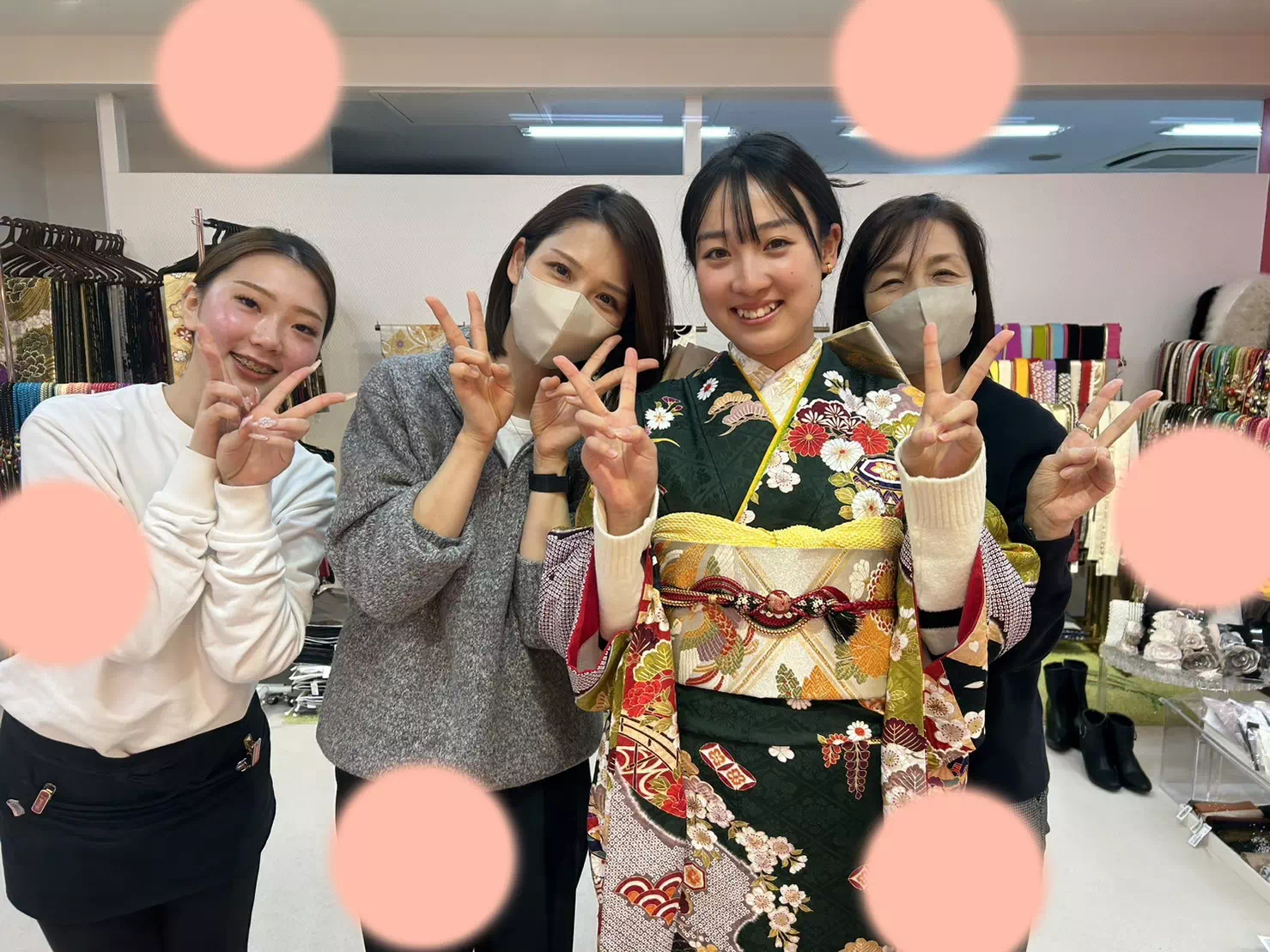 TAKAZEN神戸店　前撮り撮影会　イマドキ　カワイイ　コディネート　振袖　レンタル　袴　