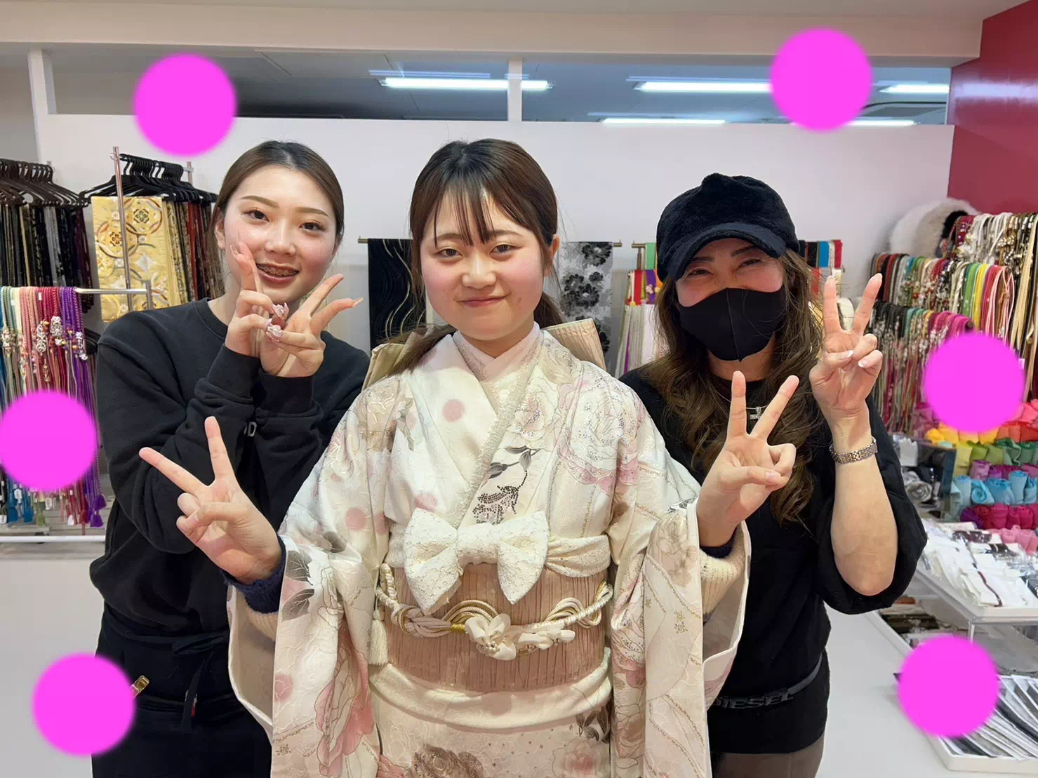 TAKAZEN神戸店　前撮り撮影会　イマドキ　カワイイ　コディネート　振袖　レンタル　袴　