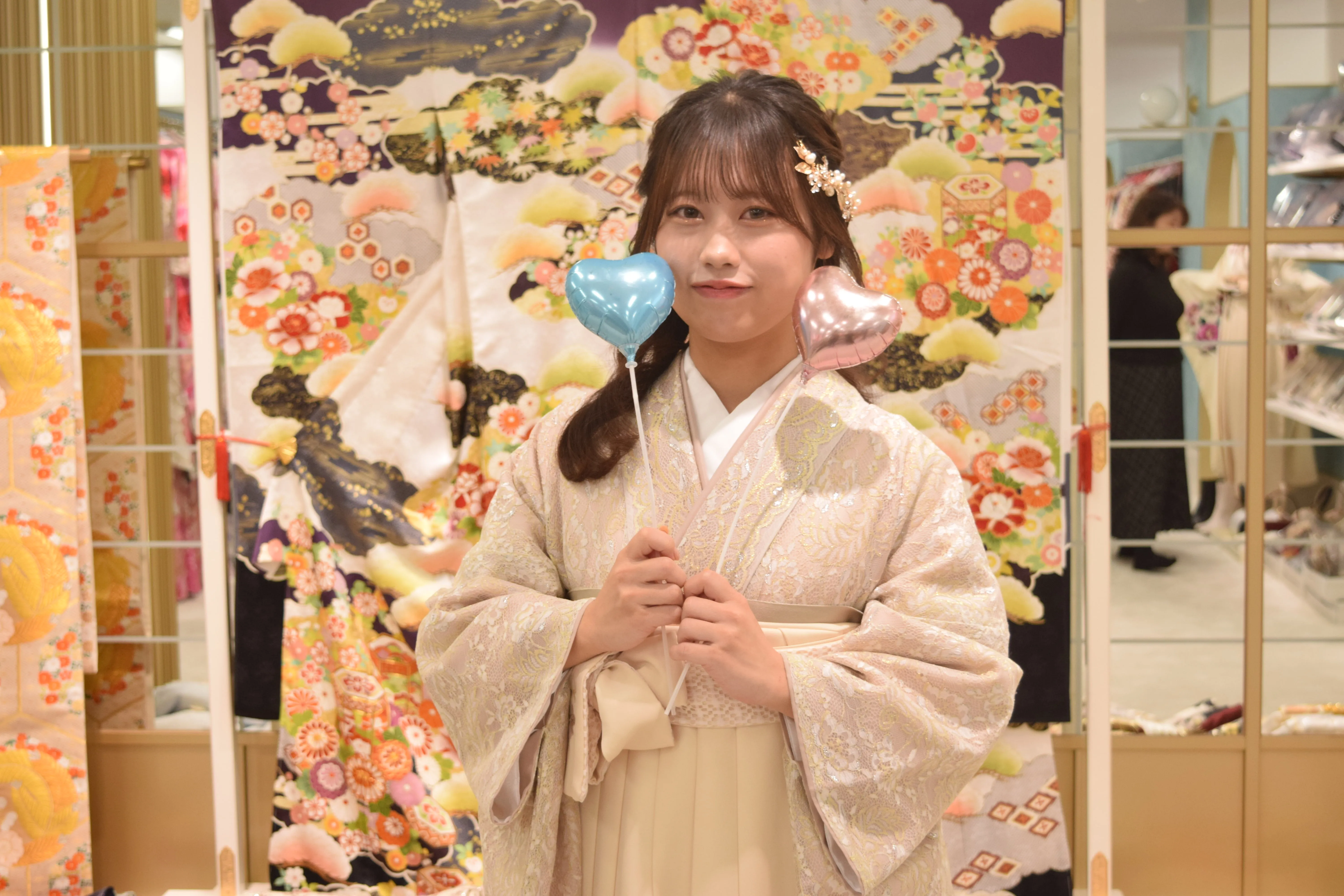 前撮り　袴　可愛い　くすみ系　大阪