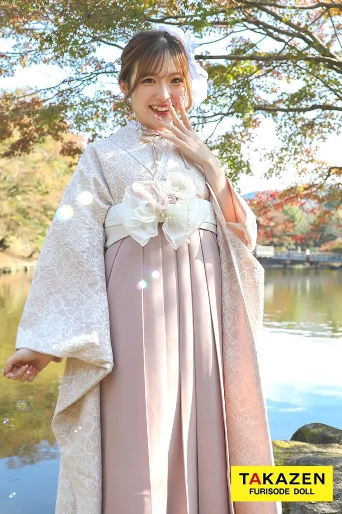 袴レンタル　かわいい　ピンク　安い　イマドキ　新作　くすみカラー　オシャレ　レース　リボン　大阪　梅田