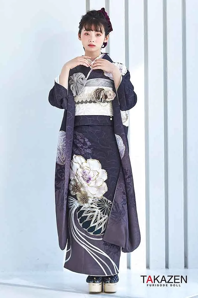 吉木千沙都　ちぃぽぽ　ブランド振袖　 成人式　レンタル　振袖　可愛い　今どき　シンプル　くすみ　振袖レンタル