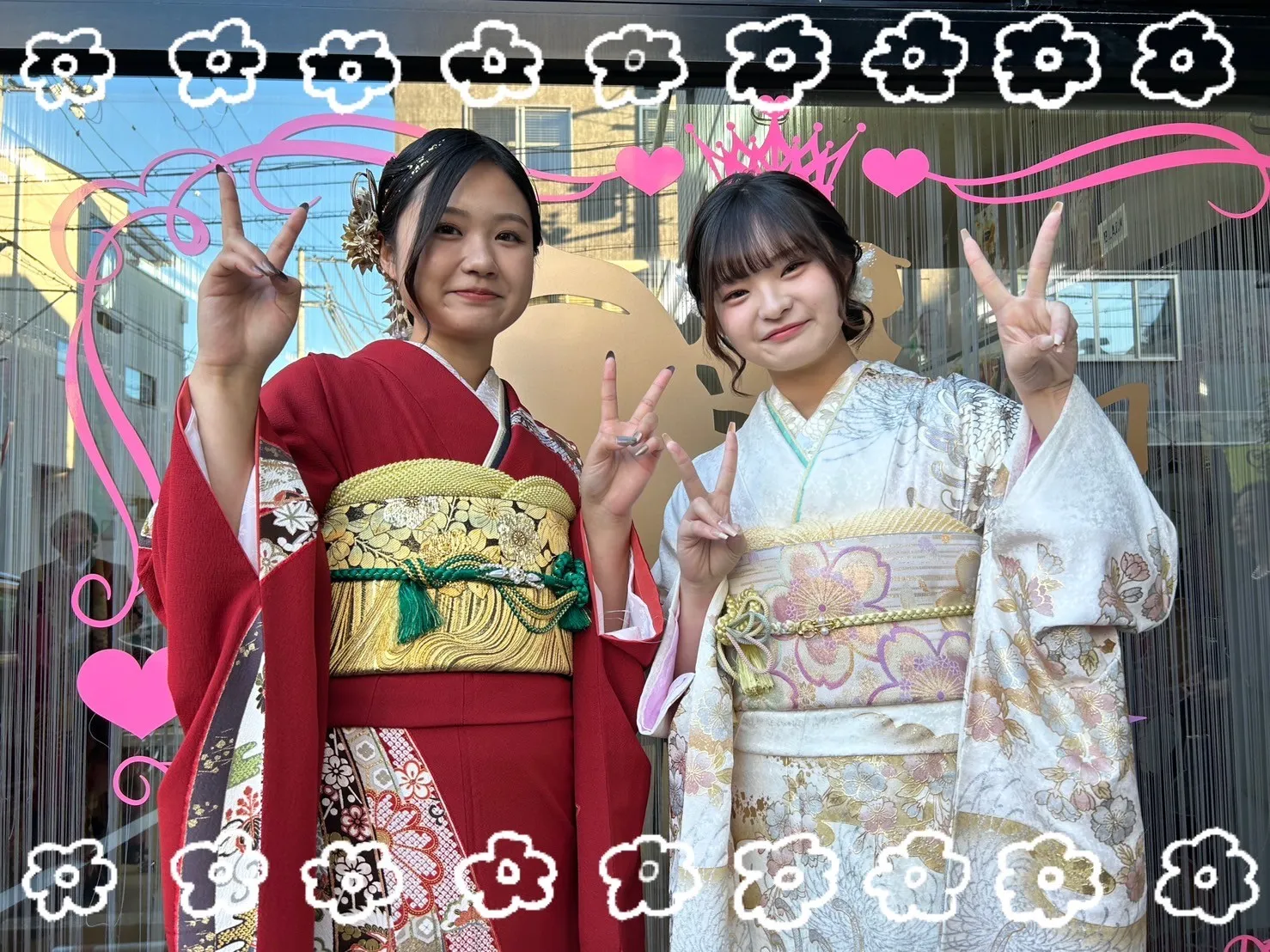 振袖　レンタル　奈良　前撮り撮影会　かわいい　赤　古典