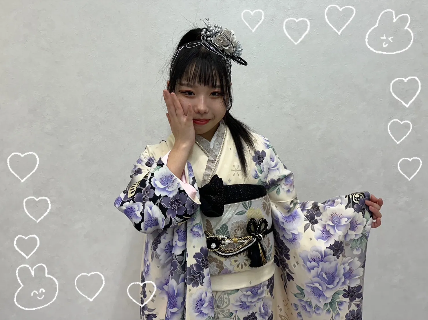 振袖レンタル　奈良　橿原　かわいい　花柄　ガーリー