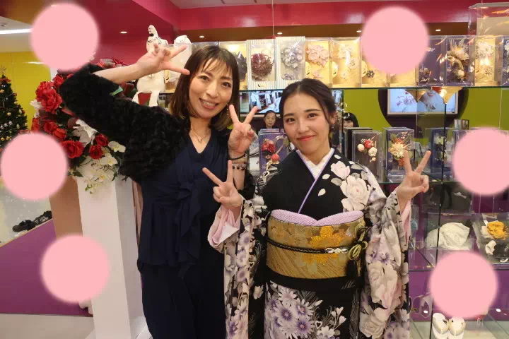 TAKAZEN神戸店　前撮り撮影会　イマドキ　カワイイ　コディネート　振袖　レンタル　袴　